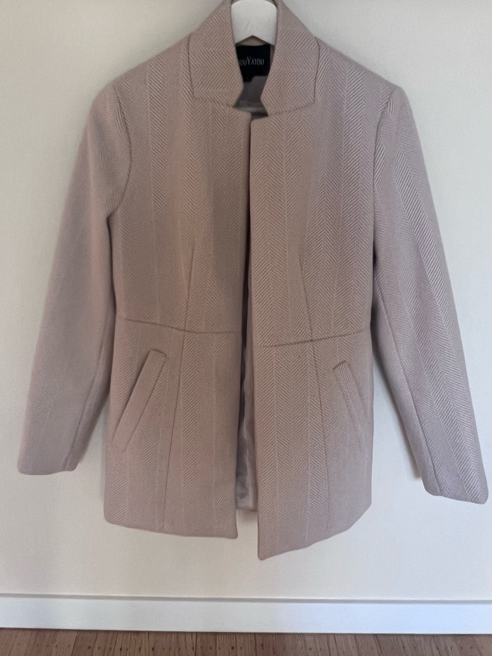 Wool-Blend Light Pink Pea Coat by Ann Taylor
